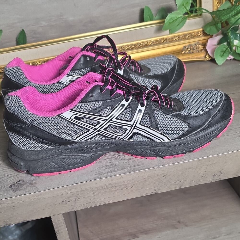ASICS GLS Ladies Athletic Shoe T28BQ Black Pink Gray Size 8.5 US